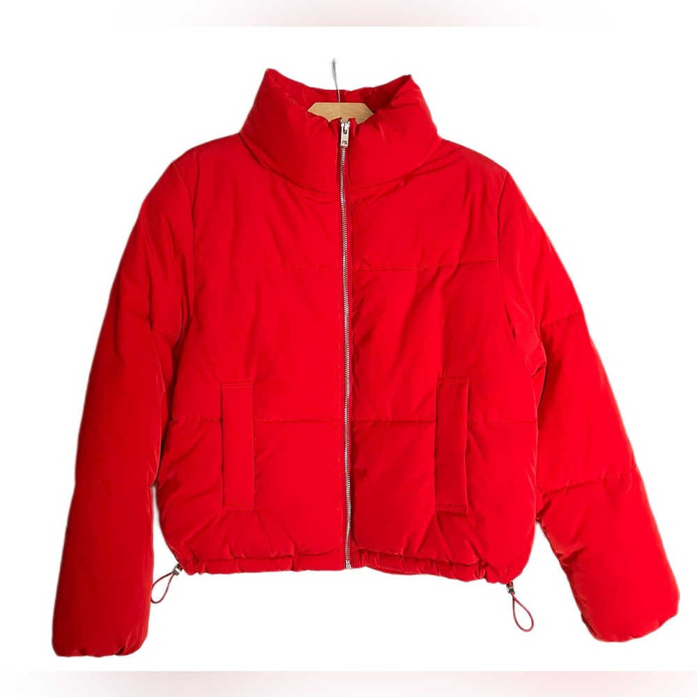 H&M Divide “Red” Crop Puffer Jacket
